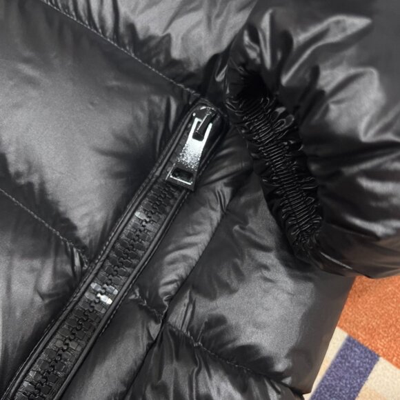 Moncler Women's Shiny Black Long Puffer Jacket - Picture 7 of 9